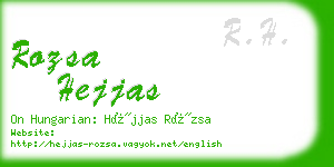 rozsa hejjas business card